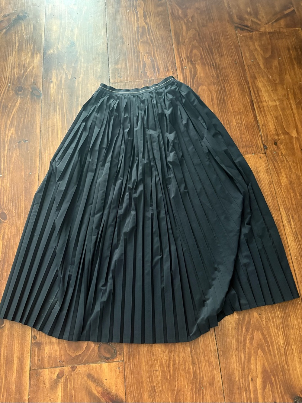 aerie Black Pleated Maxi Skirt